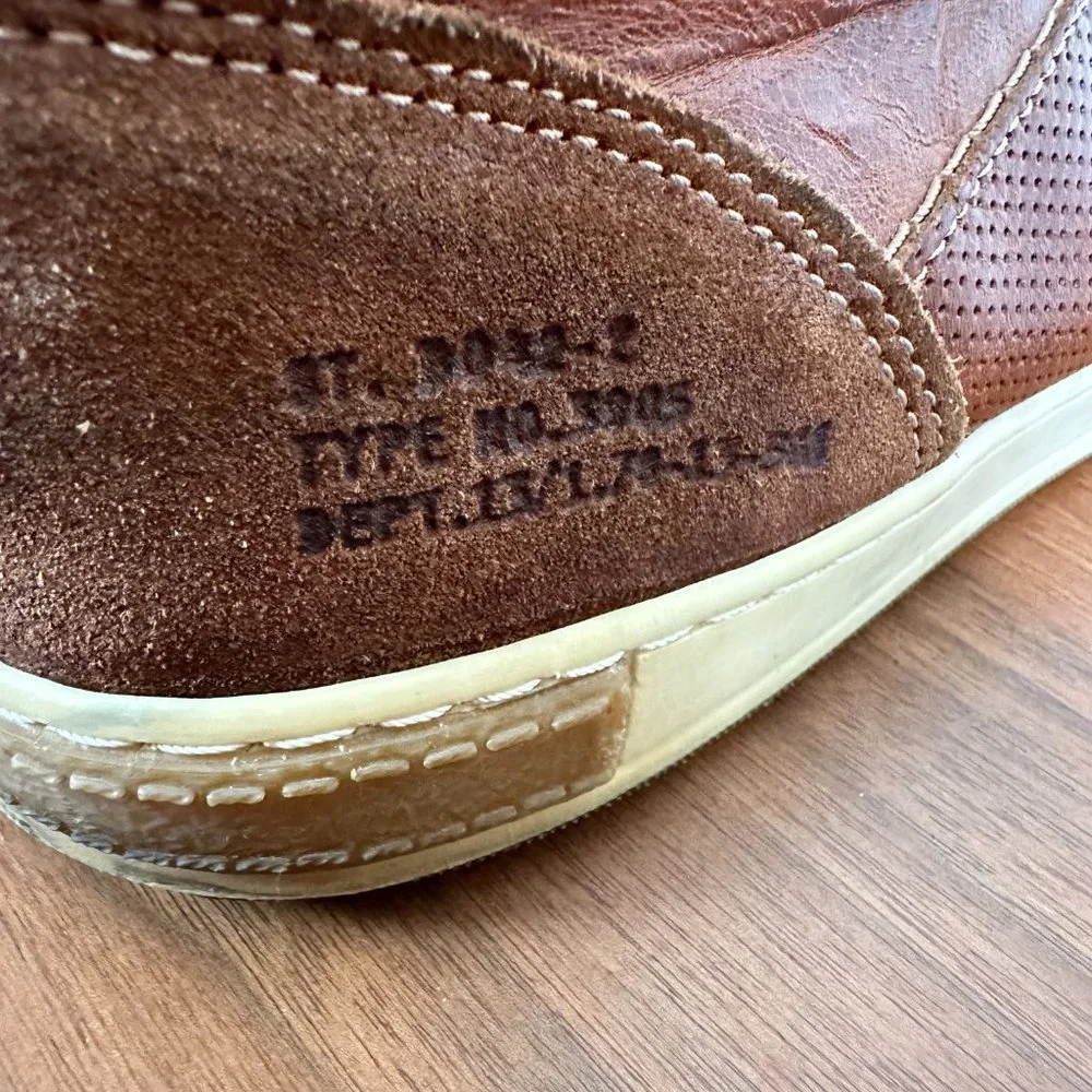Bull Boxer Laytone Sneakers Men 13 Brown Leather Mid Top Lace Up Chukka Shoes - Picture 8 of 11